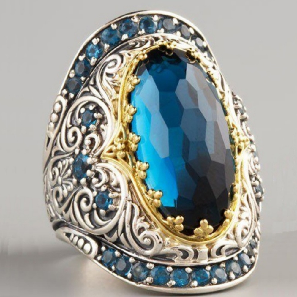 Blue Sapphire Rhinestone Ring
